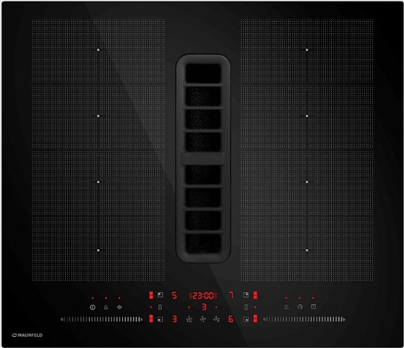Индукционная варочная панель с вытяжкой MAUNFELD MIHC604SF2BK